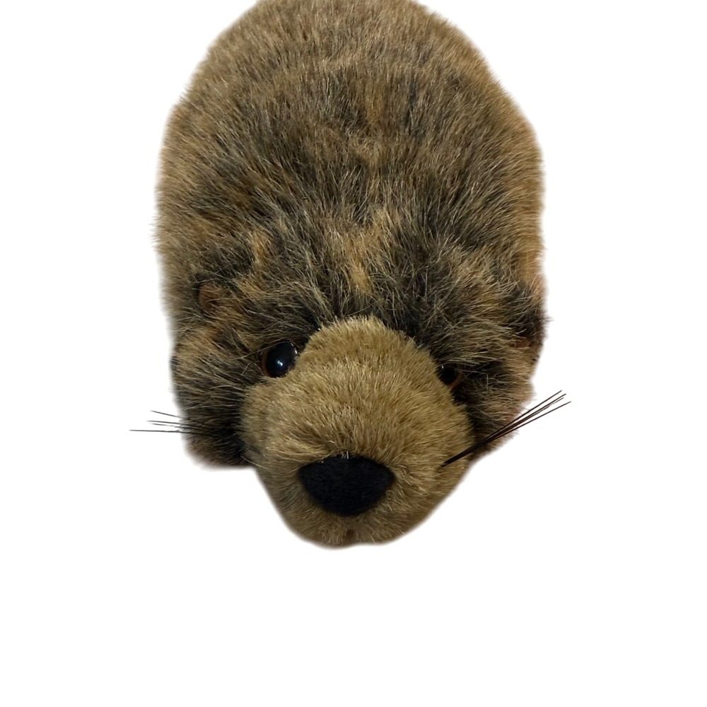 Vintage Plush Beaver Stuffed‎ Animal Realistic Furry Rodent Toy Collectible